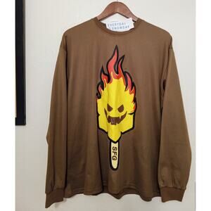 Snowday SnowFire Gang Jersey Oversized Boxy Long Sleeve Tee NWT & Sticker SZ L